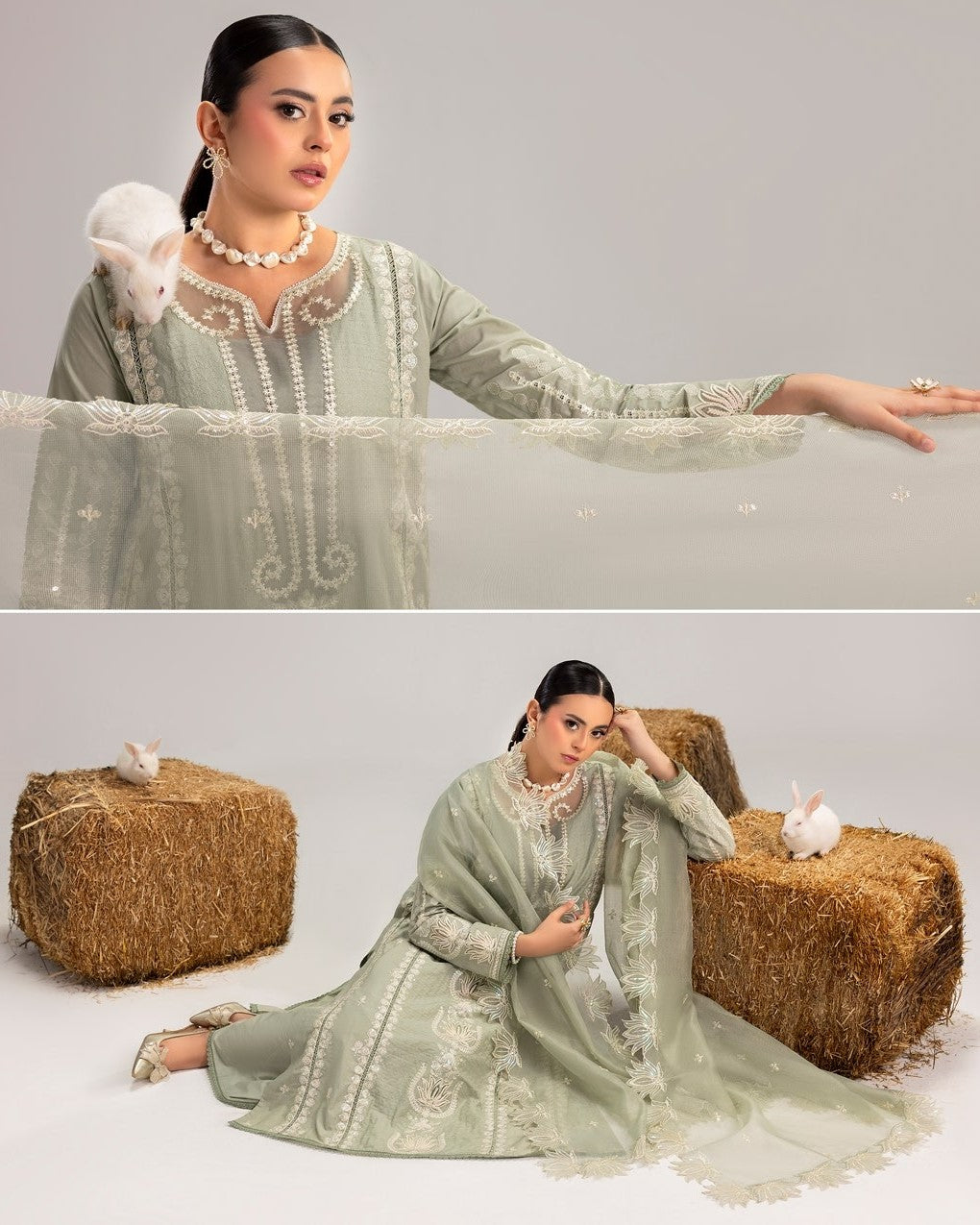 Pistachio Lawn Stitched Suit Online in Dubai DXB UAE Abudhabi Meena Bazaar