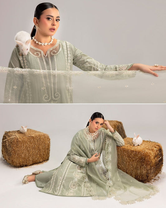 Pistachio Lawn Stitched Suit Online in Dubai DXB UAE Abudhabi Meena Bazaar