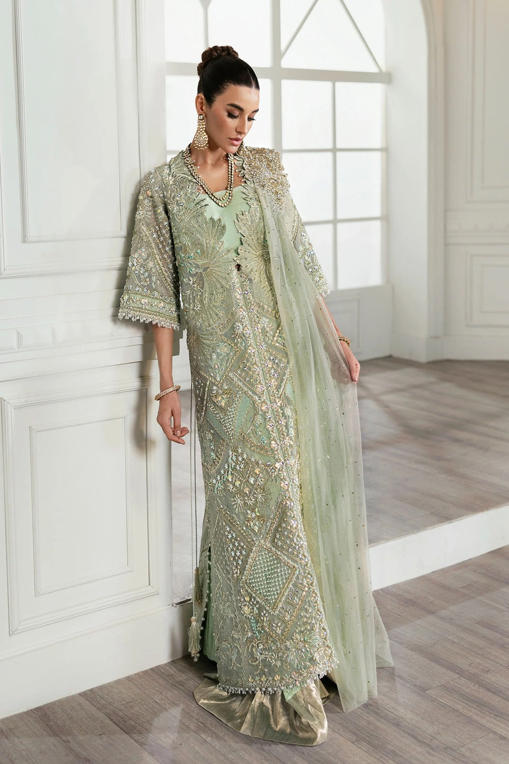 Pista Green Handmade Sharara