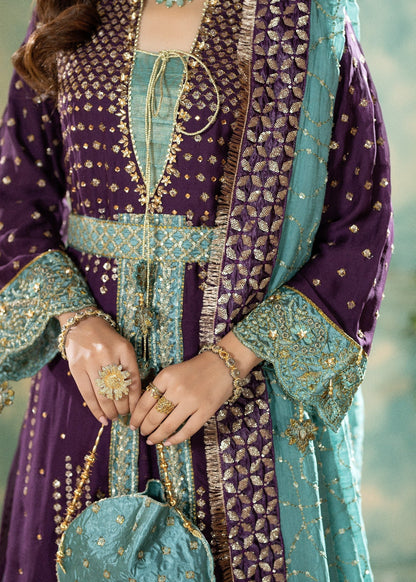 Plum Chiffon Embroidered Gown Lehenga Online in Sri Lanka India Australia