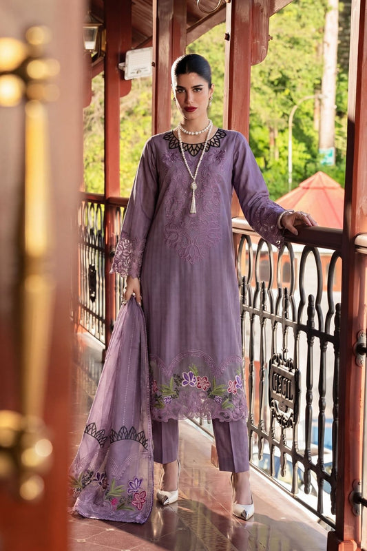Plum Purple Embroidered Lawn Salwar Kameez Online in Dubai UAE Abudhabi Ajman Sharjah