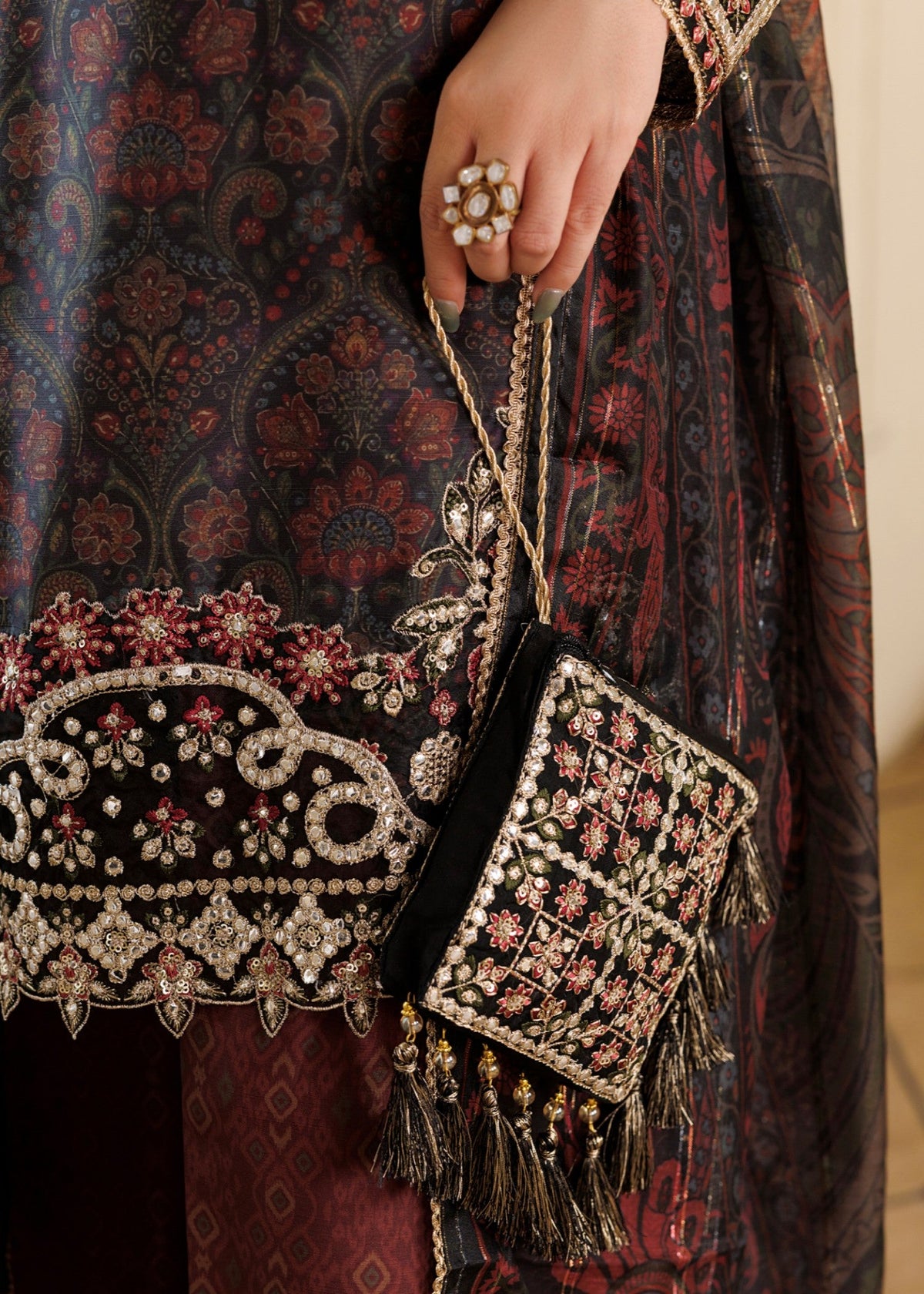 Potli Bag Black Leather Online in Sri Lanka India Australia