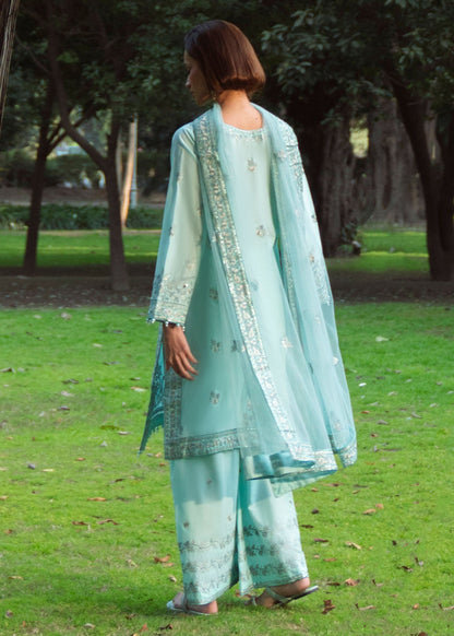 Powder Blue Thread Work Lawn Dress Material Online in Dubai UAE Abudhabi Ajman Sharjah
