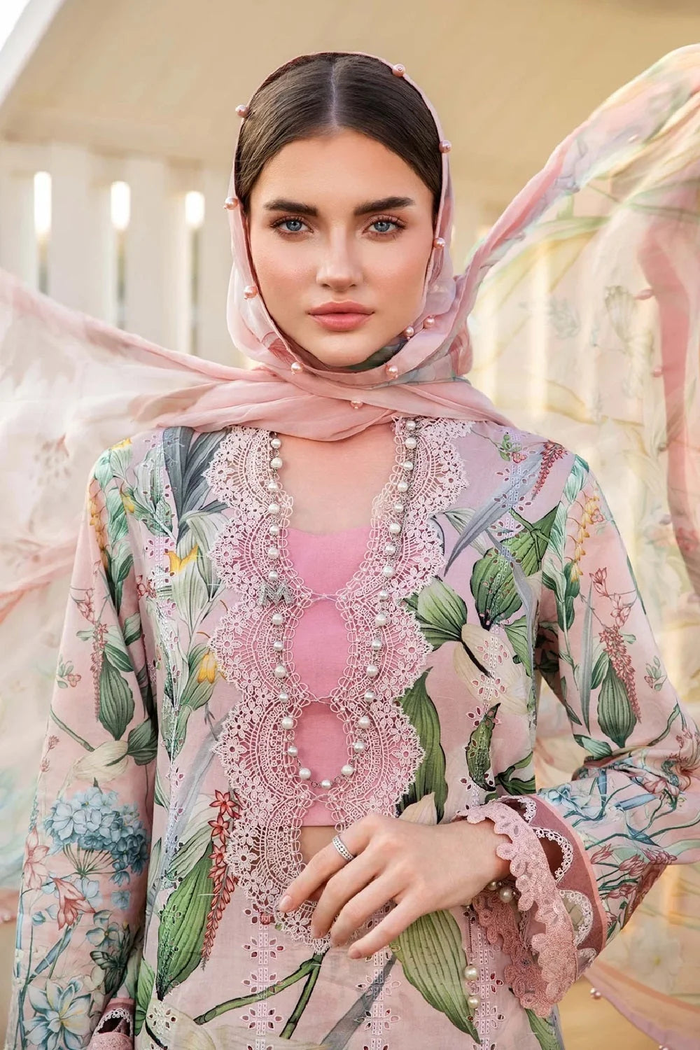 Powder Pink Chikankari Lawn Suit