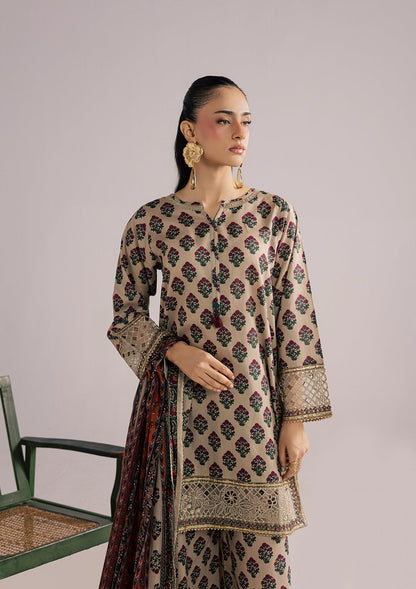 Premium Beige Embellished Lawn 3-Piece Suit Online in Sri Lanka India Australia