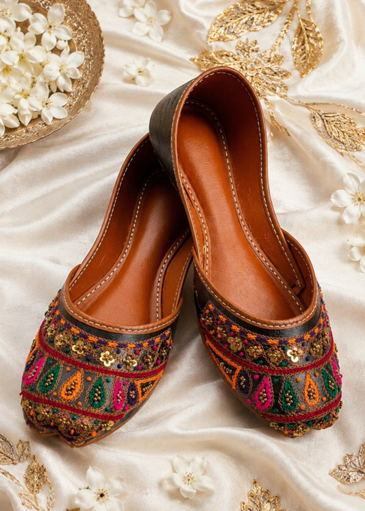 Premium Ladies Embroidered Khussa with Gel Sole Online in KSA Riyadh Saudi Arabia Oman Bahrain Qatar
