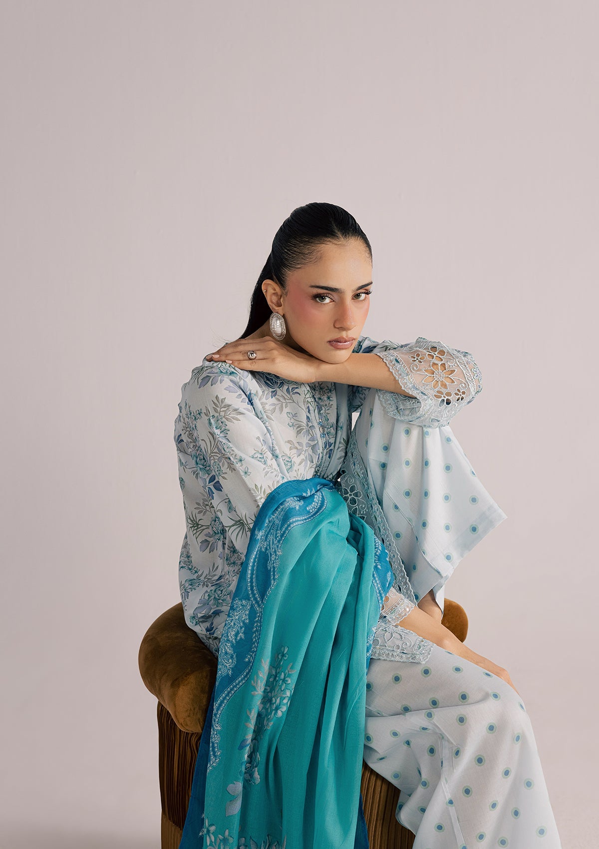 Premium Sky Lawn Embroidered Suit Online in Dubai DXB UAE Abudhabi Meena Bazaar