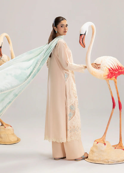 Peach Orange Premium Lawn Cotton Suit
