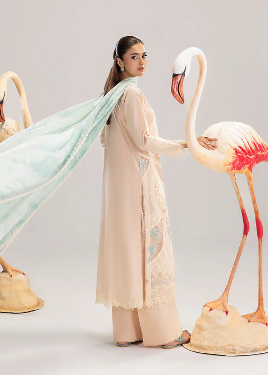 Peach Orange Premium Lawn Cotton Suit