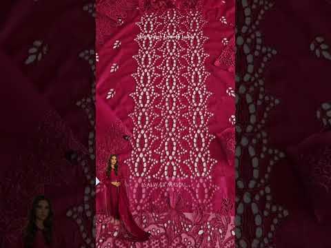 Maroon Heavy Chikankari Embroidered Lawn Suit
