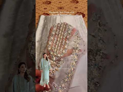 Sky Blue Handmade Organza Suit