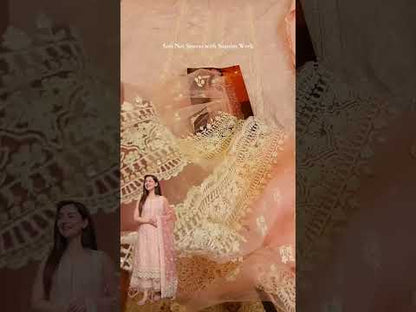 Baby Pink Lawn Suit with Sequins Work