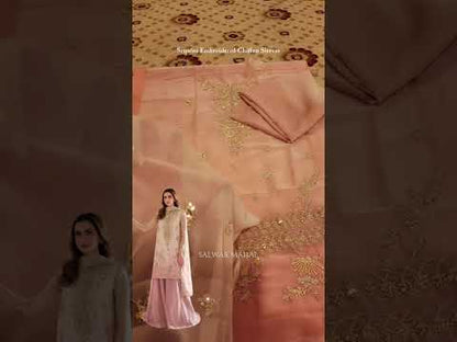 Pastel Pink Embroidered Sharara
