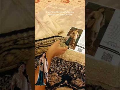 Light Gold Brocade Tissue Suit with Heavy Embroidered Velvet Dupatta