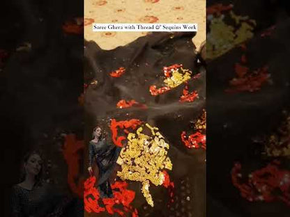 Black Embellished Wedding Saree