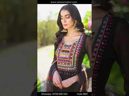 Black Handmade Chiffon Suit