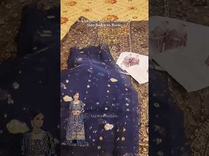 Navy Blue Handmade Bridal Gharara