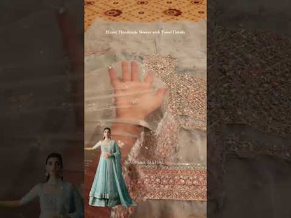 Ice Blue Handmade Sharara