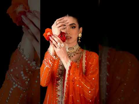 Hand Embroidered Pure Chiffon Suit with Kora, Dabka, Gotta & Mukesh Work