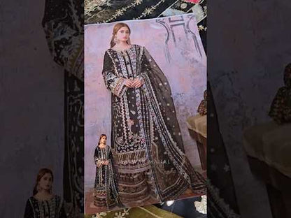 Black Handmade Pure Organza Suit