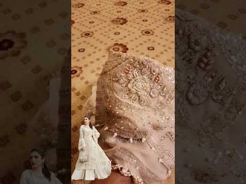 Beige Hand Embellished Chiffon Suit
