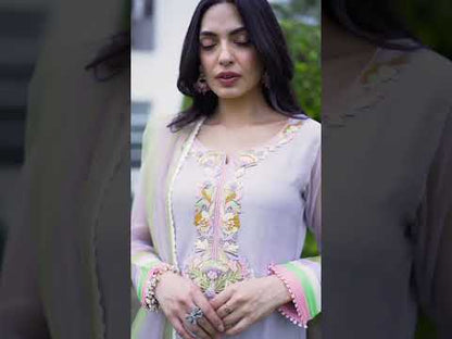 Hand Embroidered Pure Organza Suit
