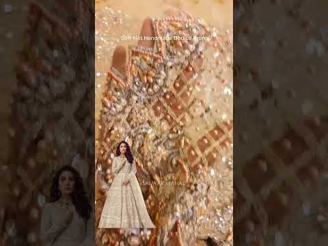 Skin Beige Handmade Bridal Lehenga Choli / Anarkali Maxi