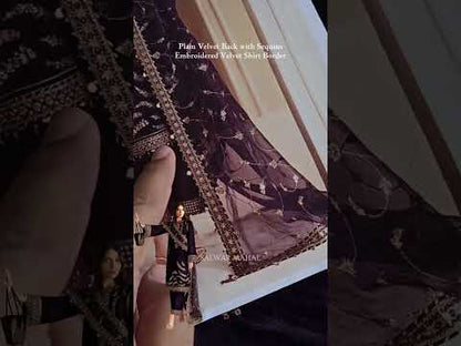 Purple Pure Micro Velvet Embroidered Suit