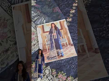 Navy Blue Chikankari Embroidered Lawn Suit