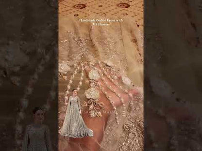 Grey Handmade Bridal Lehenga Choli / Anarkali Maxi