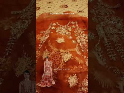 Orange Handmade Bridal Gharara