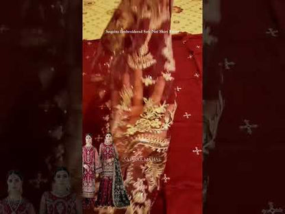 Maroon Heavy Sequins Embroidered Gharara