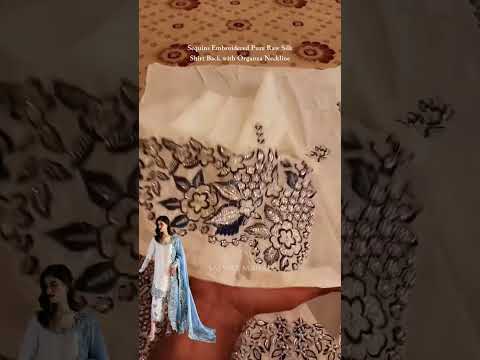White Handmade Pure Raw Silk Suit with Complementary Pouch