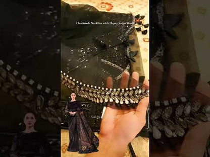 Black Cutwork Wedding Saree