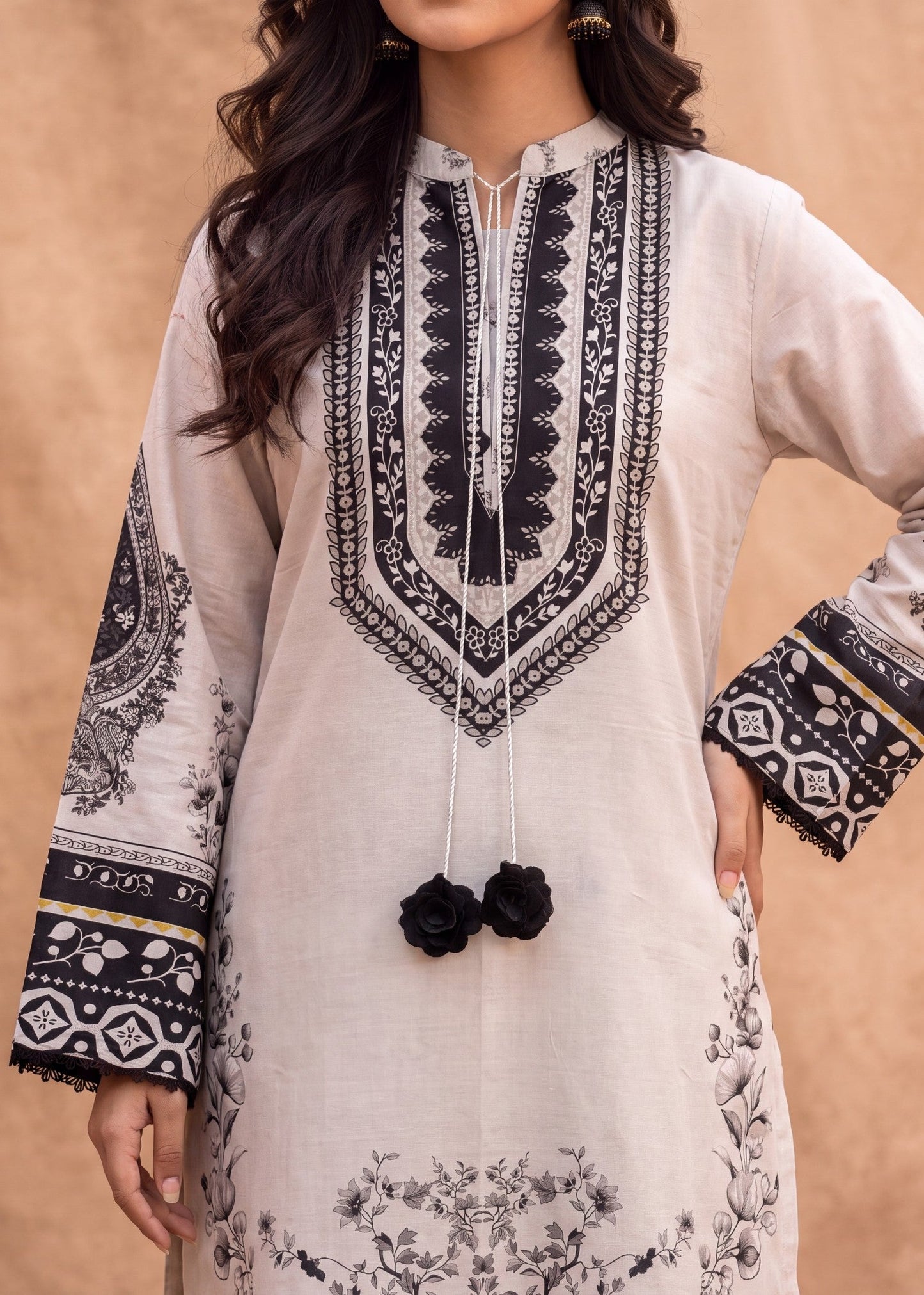 Printed Chalk Lawn Dress Material Online in Dubai DXB UAE Abudhabi Meena Bazaar