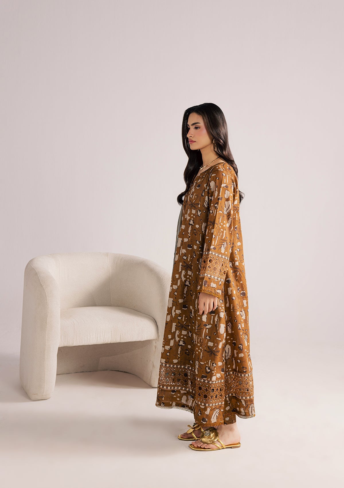 Printed Lawn Kurta with Trouser Online in Dubai DXB UAE Abudhabi Meena Bazaar
