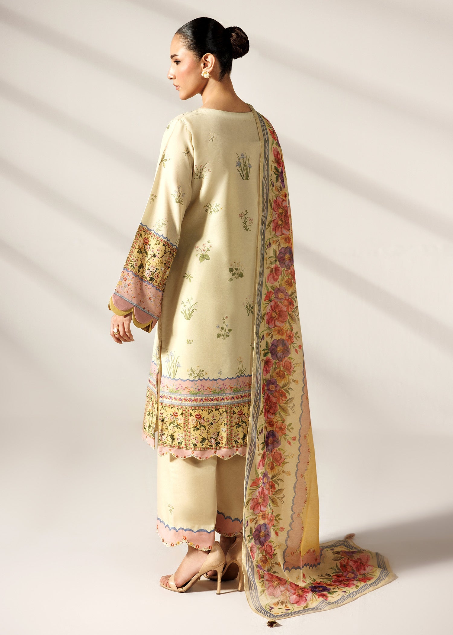 Printed Lemon Silk Finish Lawn Kurta Pajama Online in Dubai DXB UAE Abudhabi Meena Bazaar