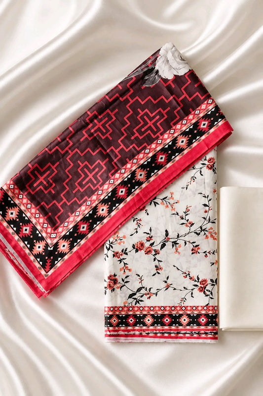 Printed Pure AirJet Lawn 3 Piece Suit Online in Dubai UAE Abudhabi Ajman Sharjah