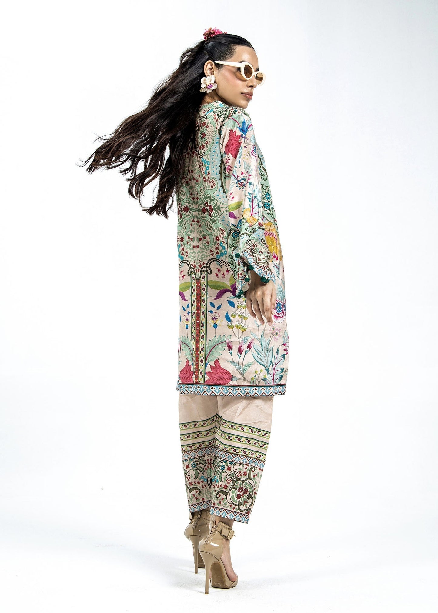 Printed Raw Silk Salwar Suit Online in Dubai DXB UAE Abudhabi Meena Bazaar