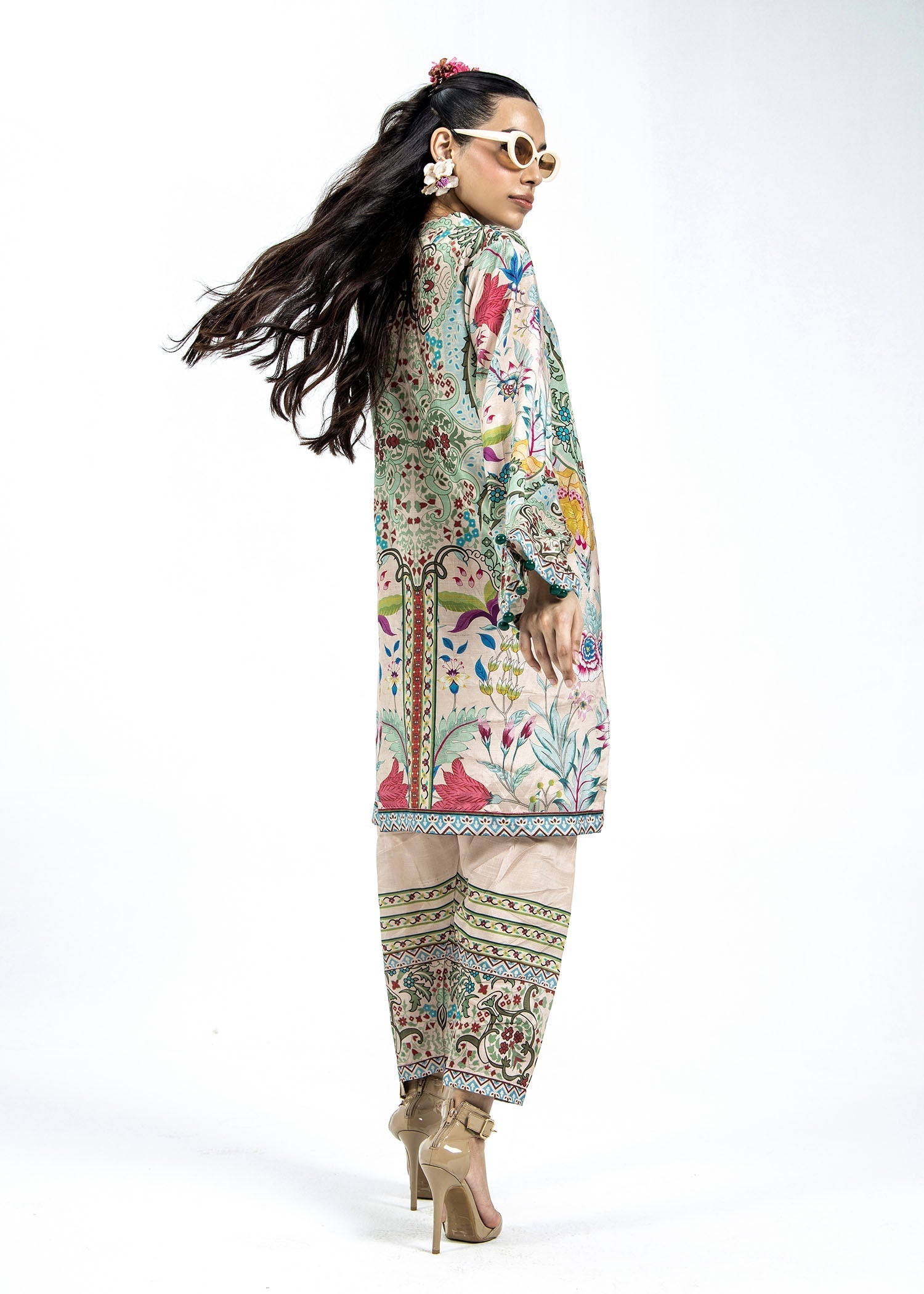 Printed Raw Silk Salwar Suit Online in Dubai DXB UAE Abudhabi Meena Bazaar