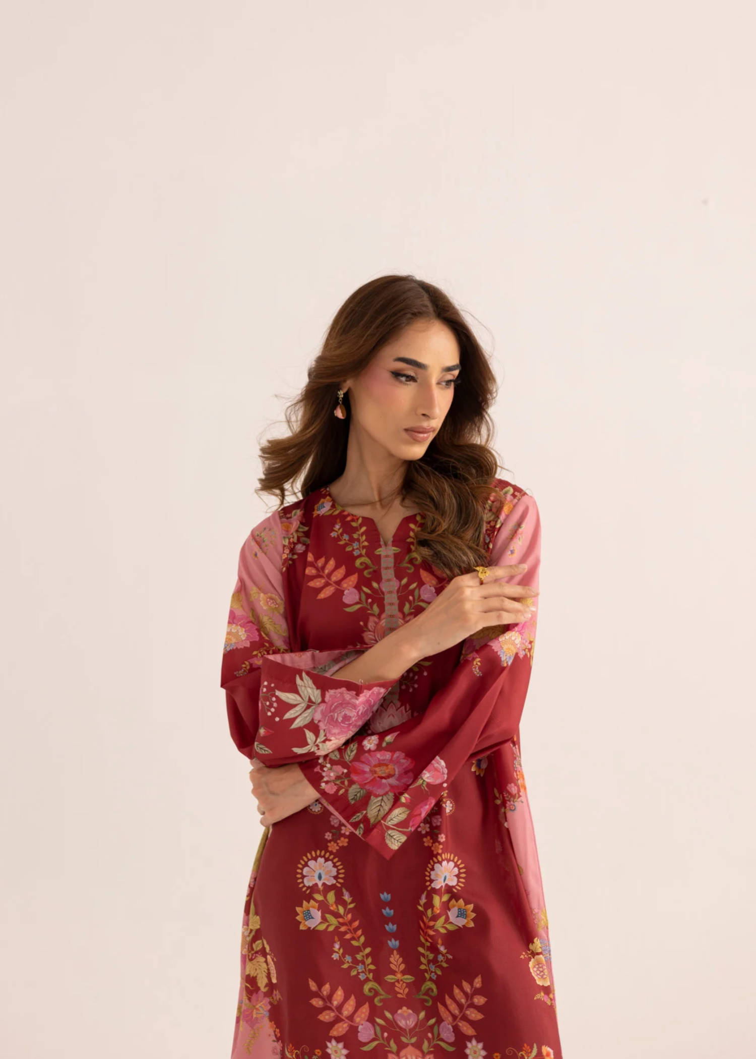 Printed Silk Finish Lawn Kaftan for Women Online in Dubai UAE Abudhabi Ajman Sharjah