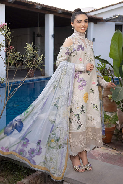 Pure Lawn Suit with Chiffon Dupatta