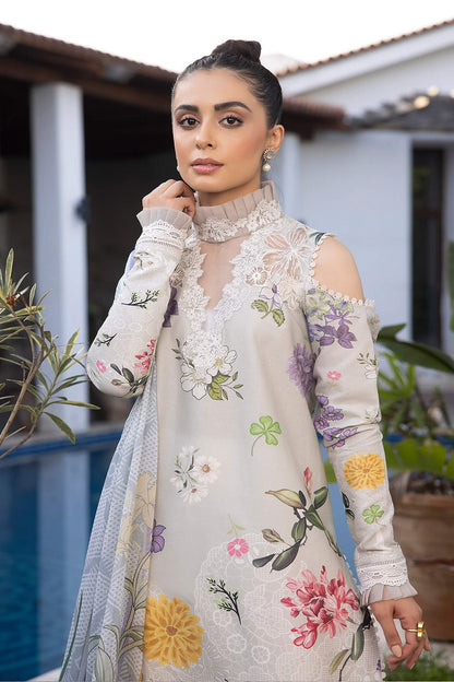 Pure Lawn Suit with Chiffon Dupatta