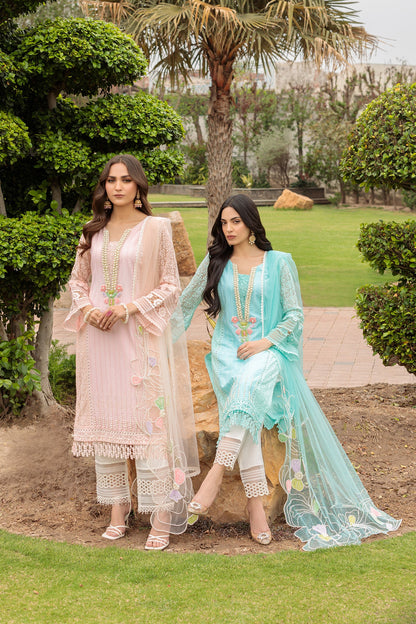 Hand Embroidered Pure Cotton Chikankari Suit with Heavy Pearl Work