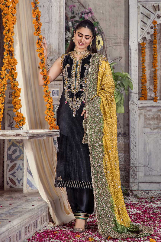 Readymade Black Chiffon Suit with Chunari
