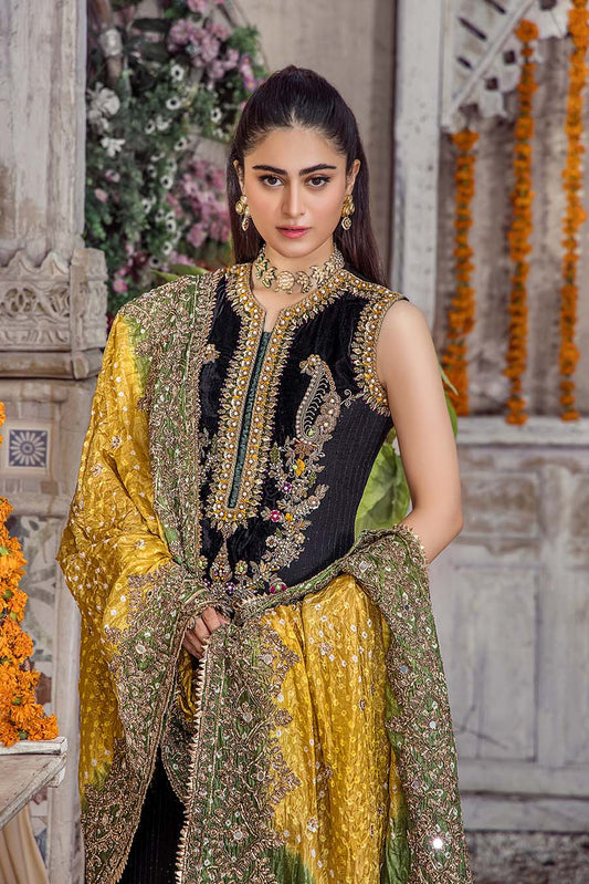 Readymade Black Chiffon Suit with Chunari