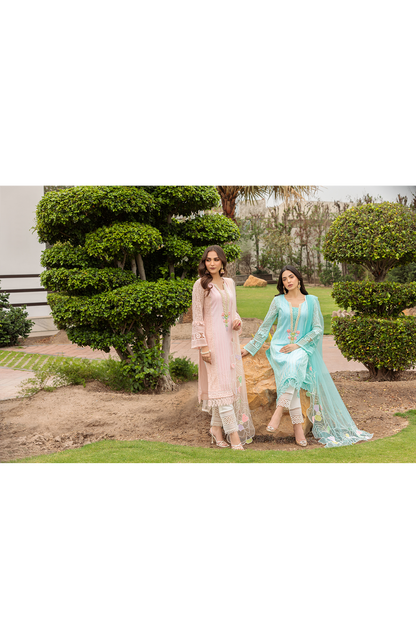 Hand Embroidered Pure Cotton Chikankari Suit with Heavy Pearl Work