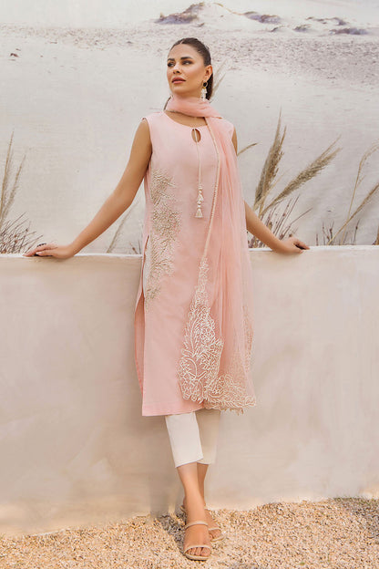 Readymade Pure Cotton Embroidered Kurta Set with Dupatta