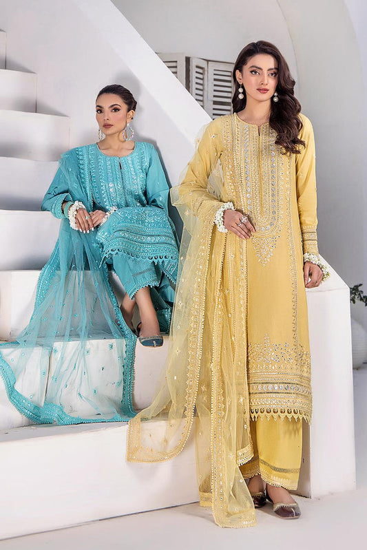 Yellow Hand Embroidered Pure Cotton Chikankari Suit