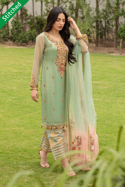 Mint Green Readymade Pure Cotton Suit